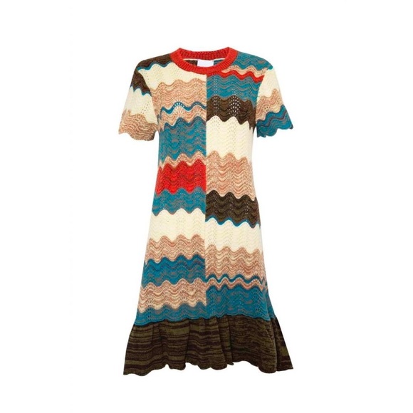 NWT Hunter Bell Wool Bernadette Crochet Knit Dress in Autumn Wave Size XS - Picture 3 of 13